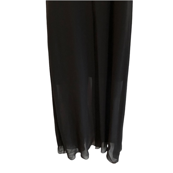 Trink Turk Hi Lo Black Cocktail Dress Sheer Little Black Dress Size 6 - Picture 3 of 12